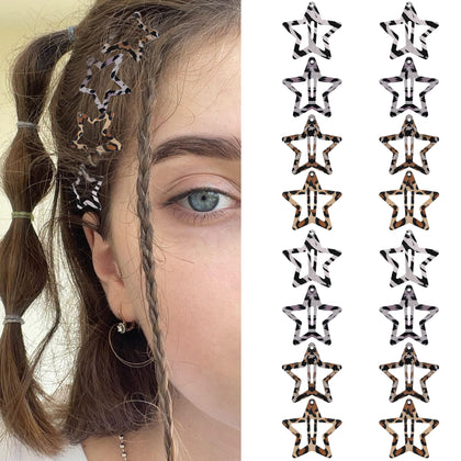 Clips cheveux étoile SAOROPEB en couleur grise, vue de face