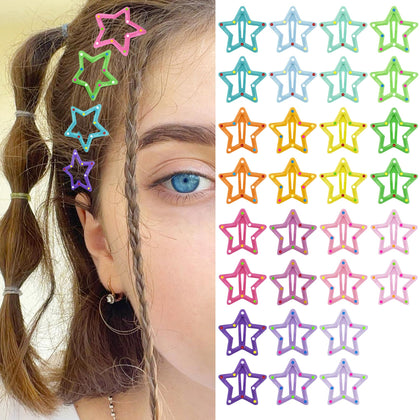 Clips cheveux étoiles multicolores SAOROPEB devant avec design ludique