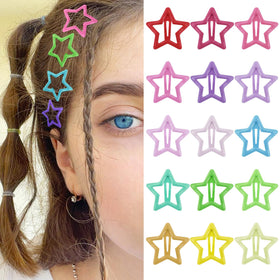 Clips cheveux étoiles SAOROPEB multicolores pack de 15