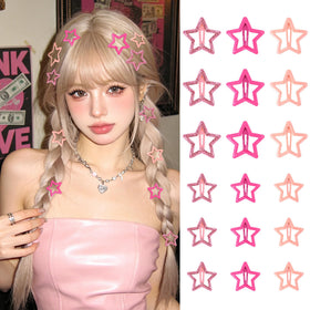 Clips cheveux étoiles VIBILIA en rose, vue de face