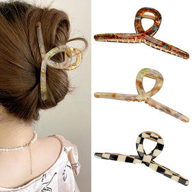 Clips de cheveux FAELBATY couleur à carreaux noir et blanc