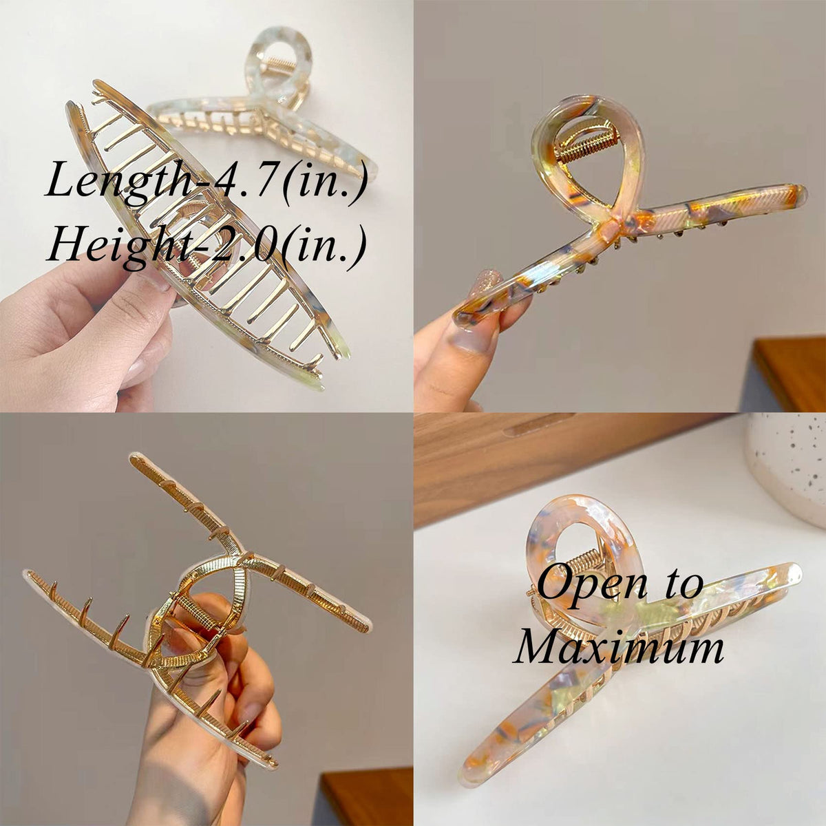 Clips de cheveux FAELBATY couleur brun tortue