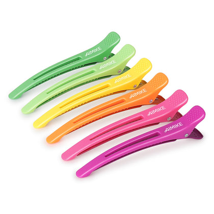 Clips de coiffure AIMIKE 6pcs coloris néon vue de face