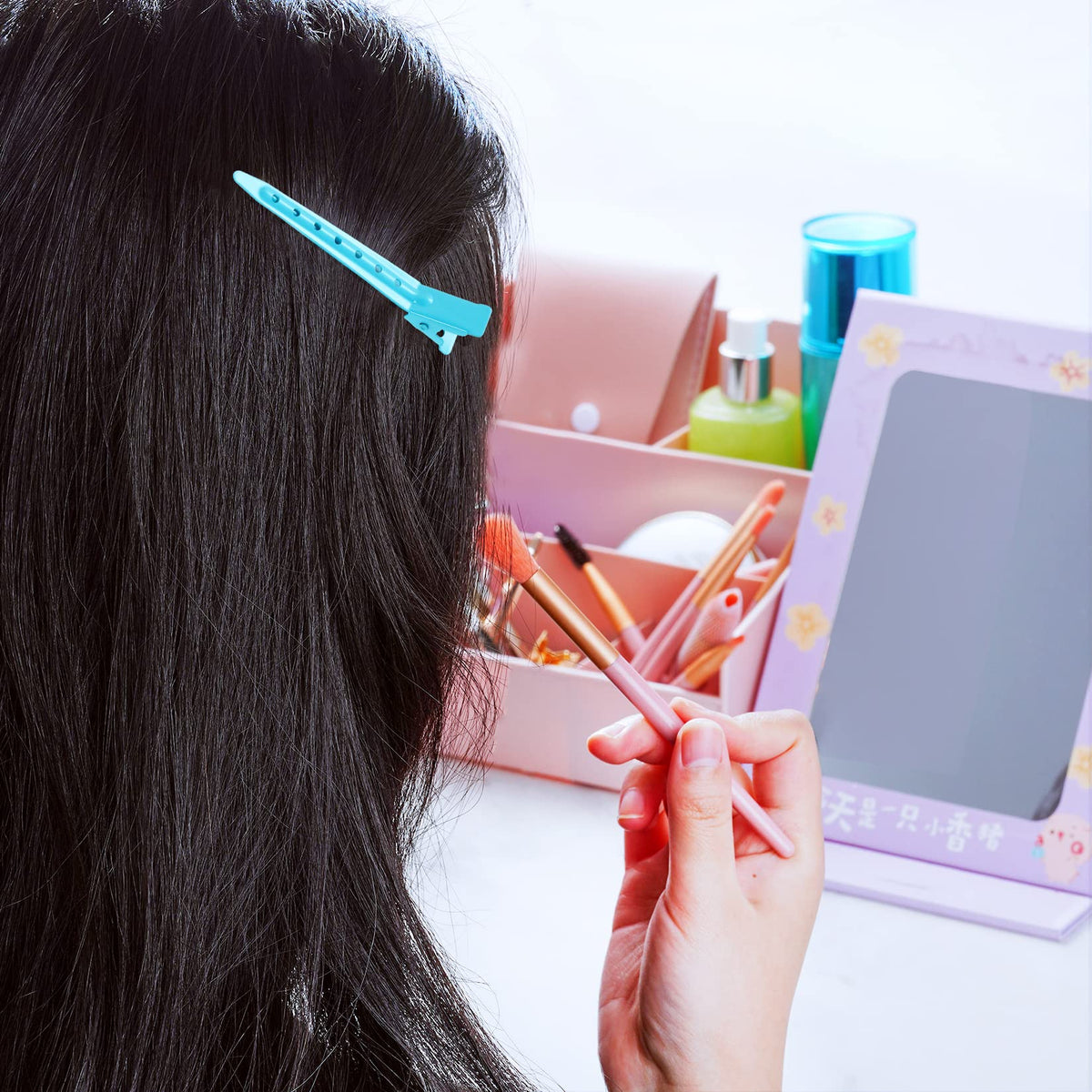 Clips en métal Bantoye 2,75 pouces bleu avec accessoires de cheveux