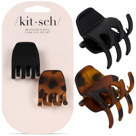 Clips Kitsch écologiques noirs et tortue, vue de face