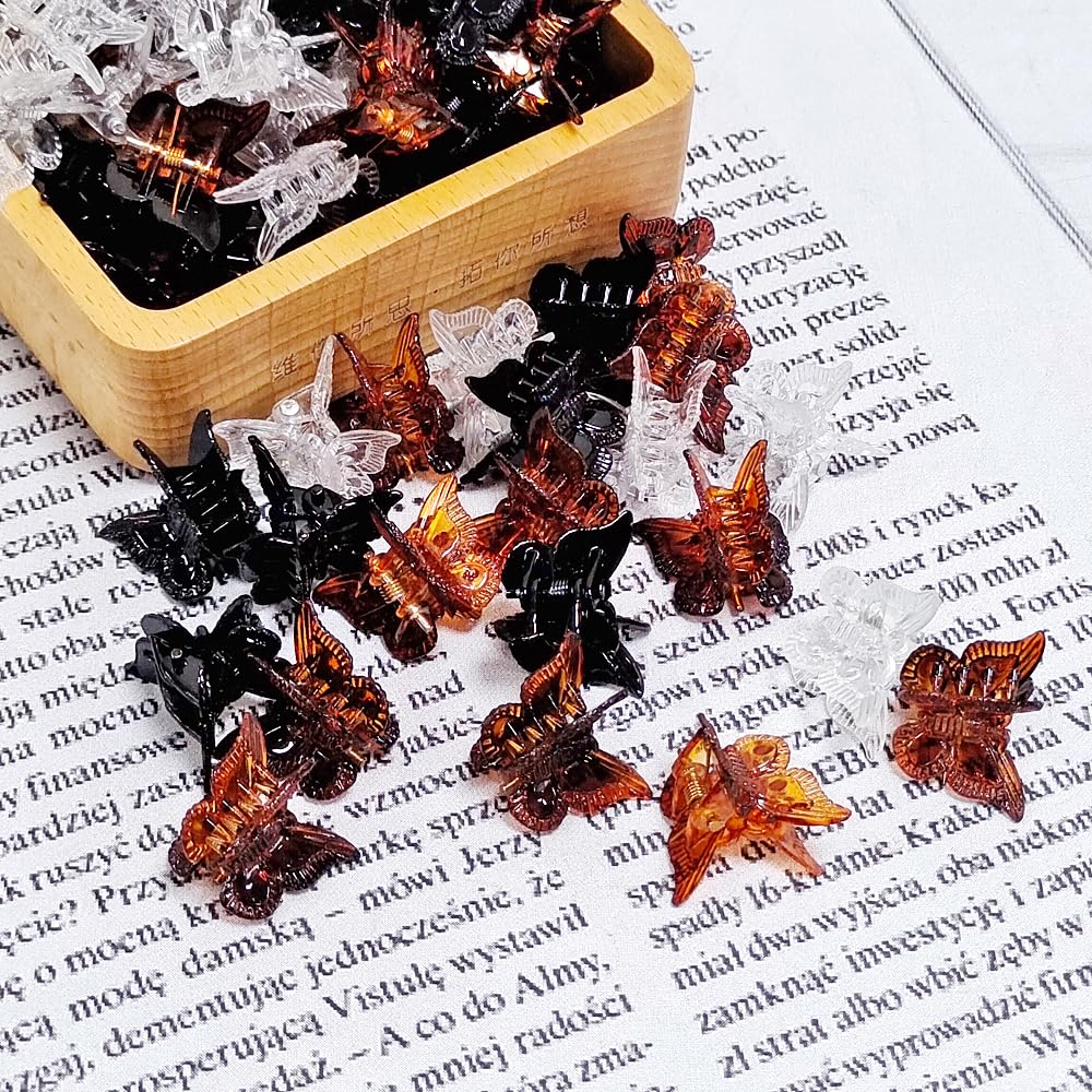 Clips papillon Ruocce en couleur brune sur cheveux