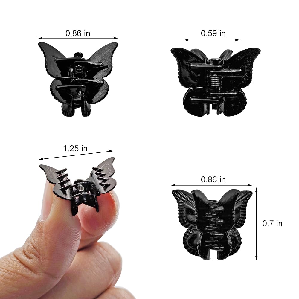 Clips papillon Ruocce en couleur noire sur cheveux