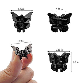 Clips papillon Ruocce en couleur noire sur cheveux