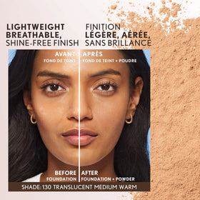 CLOSE-UP de l'applicateur vegan de la poudre libre COVERGIRL