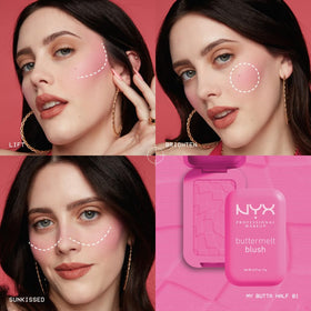 Close-up de la texture du NYX Buttermelt Blush