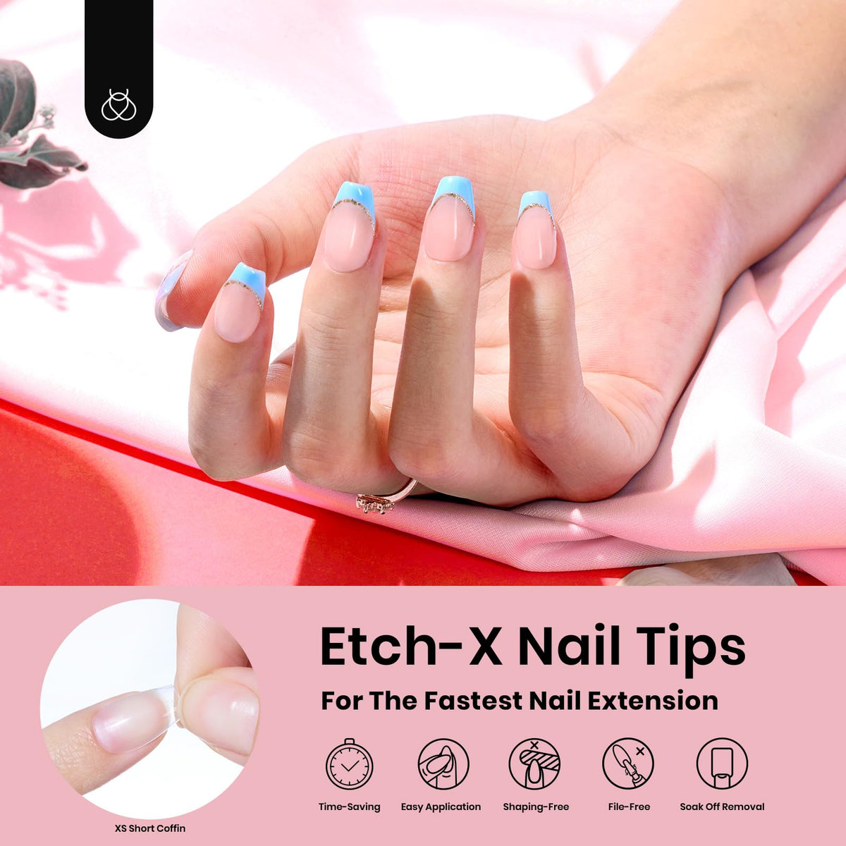 Close-up of Beetles Gel Nail Tips texture