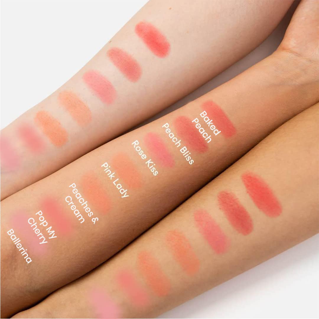 Close-up of Revolution Beauty London Peach Bliss blush texture