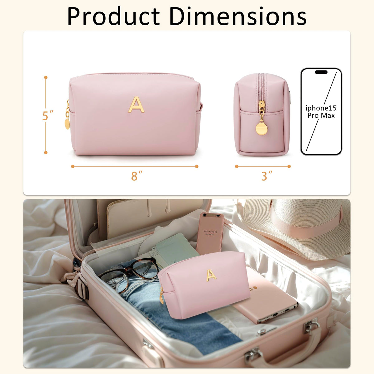 CLOUDWINGS trousse de maquillage sur fond neutre avec éléments de décoration