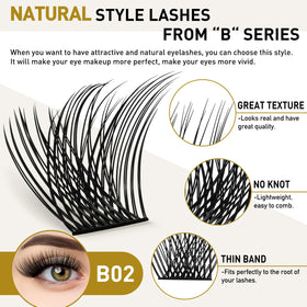 Clusters de cils B&Qaugen montrant leur aspect naturel