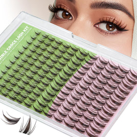 Clusters de cils marron C Curl 8-18 Mix KEYYOU vue de face