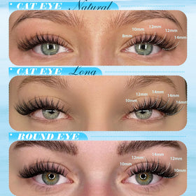 Clusters de cils Pawotence en différentes longueurs