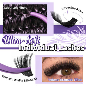 Clusters de cils ultra-doux B&Qaugen en gros plan