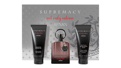 Coffret Afnan Supremacy Not Only Intense avec parfum, gel douche et après-rasage