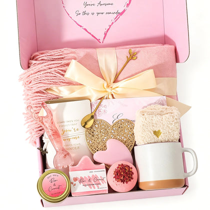 Coffret bien-être peacoeye avec bougie parfumée à la rose