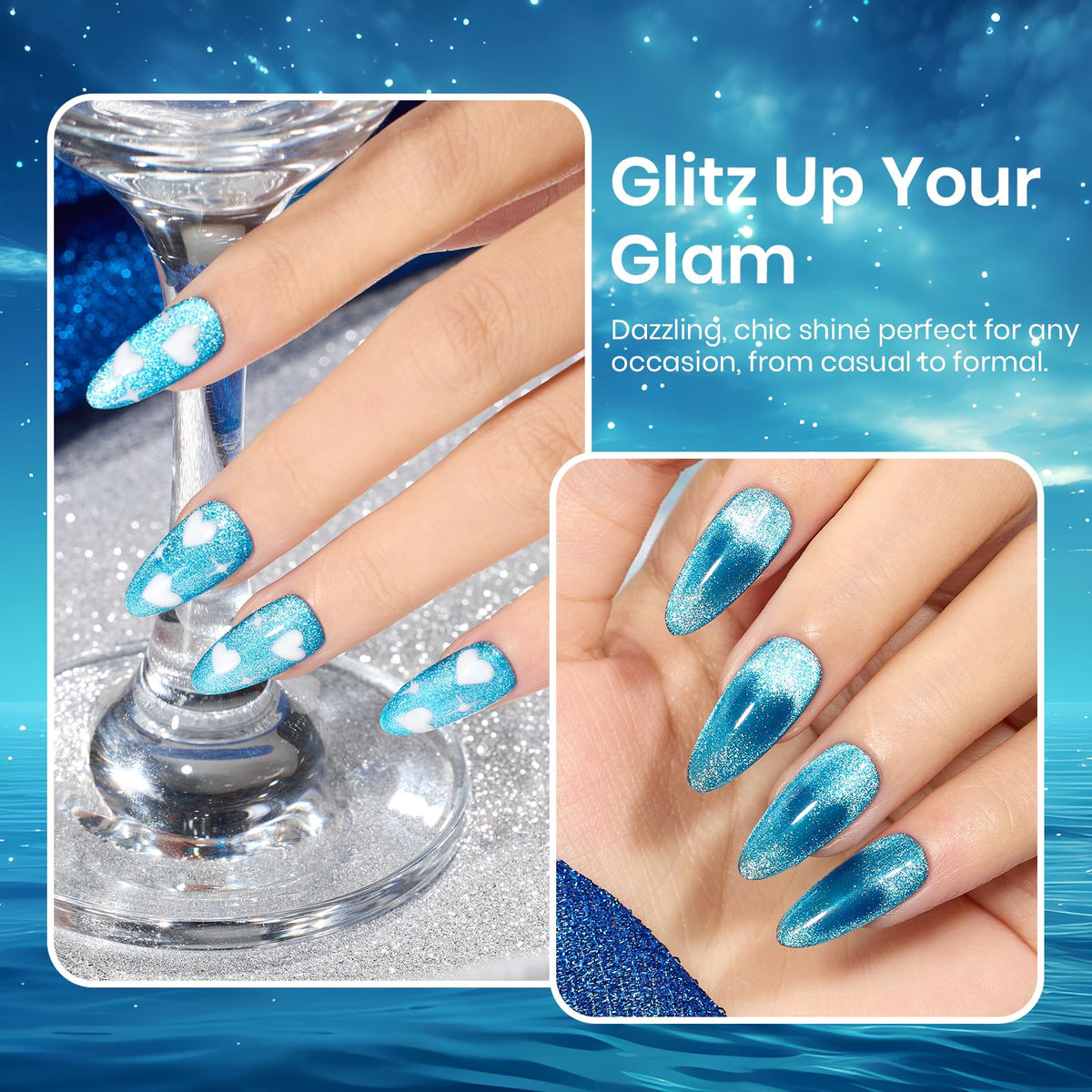Coffret cadeau avec vernis gel Beetles Bleu Cat Eye