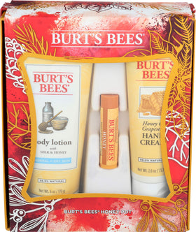 Coffret cadeau Burt's Bees Miel et Lèvres avec lotion, crème et baume
