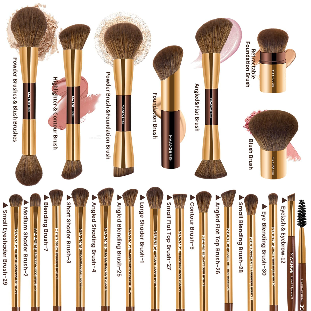 Coffret cadeau MAANGE avec pinceaux de maquillage