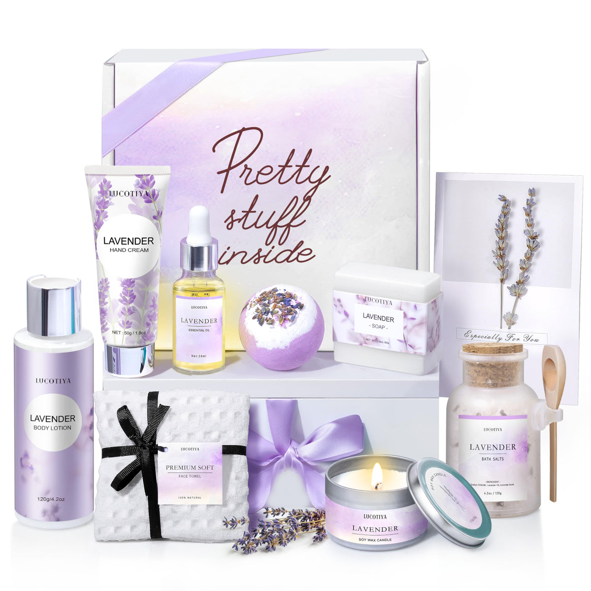 Coffret cadeau spa LUCOTIYA avec produits à la lavande