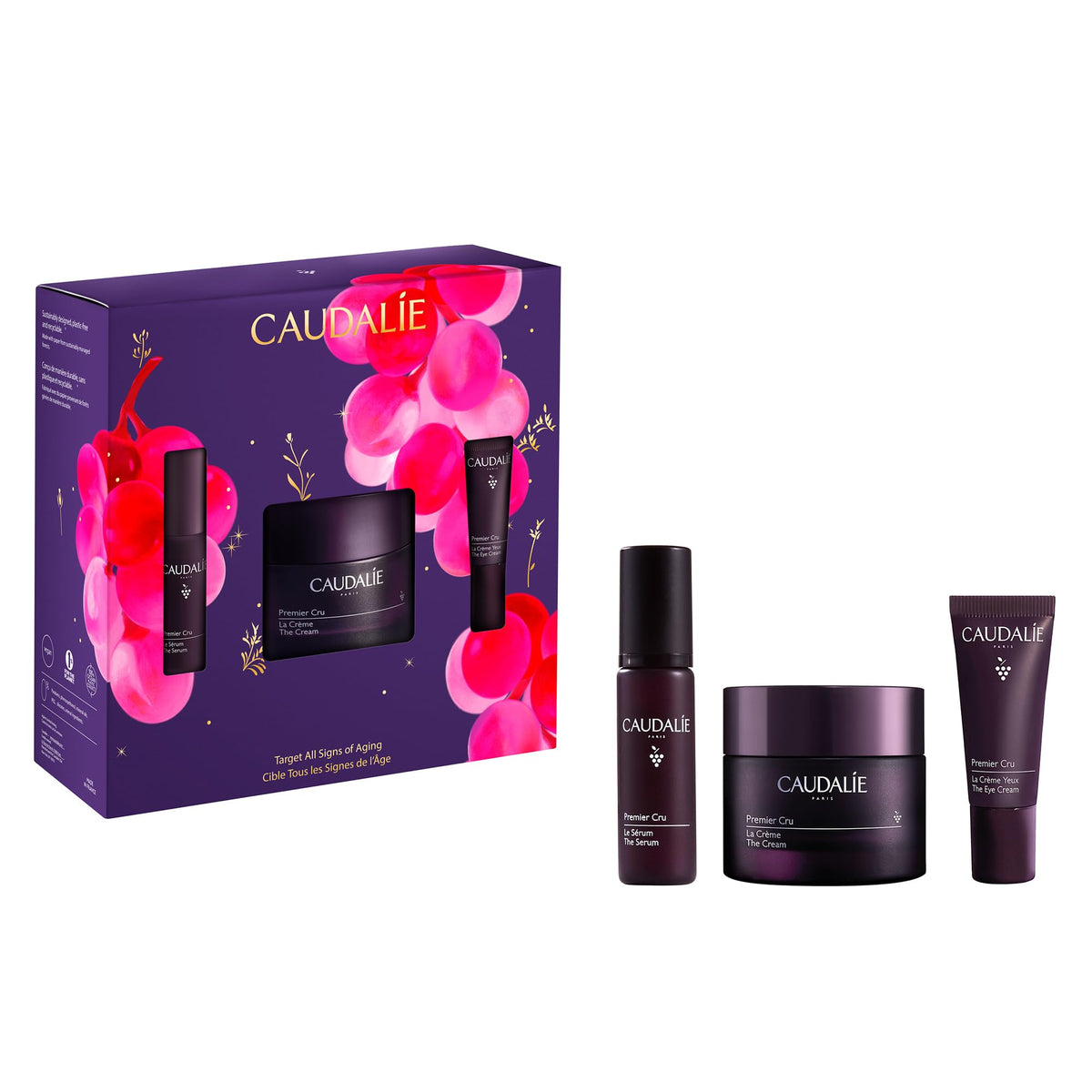 Coffret Caudalie Premier Cru avec Crème, Sérum et Crème Contour des Yeux