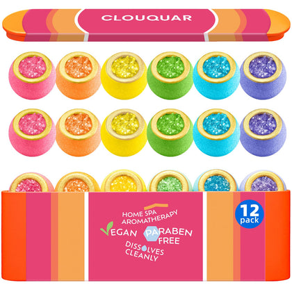 Coffret de 12 bombes de bain cristallines CLOUQUAR avec packaging