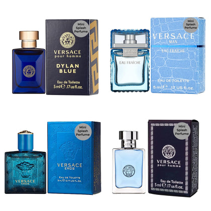 Coffret de 4 mini parfums Versace pour homme vue de face