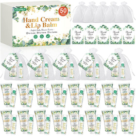 Coffret de 50 crèmes pour les mains et baumes à lèvres VESPRO avec cartes et sacs en organza