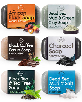 Coffret de 6 savons O NATURALS avec divers types de savons