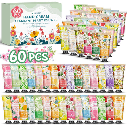 Coffret de 60 crèmes pour les mains BESNEL avec 12 parfums variés