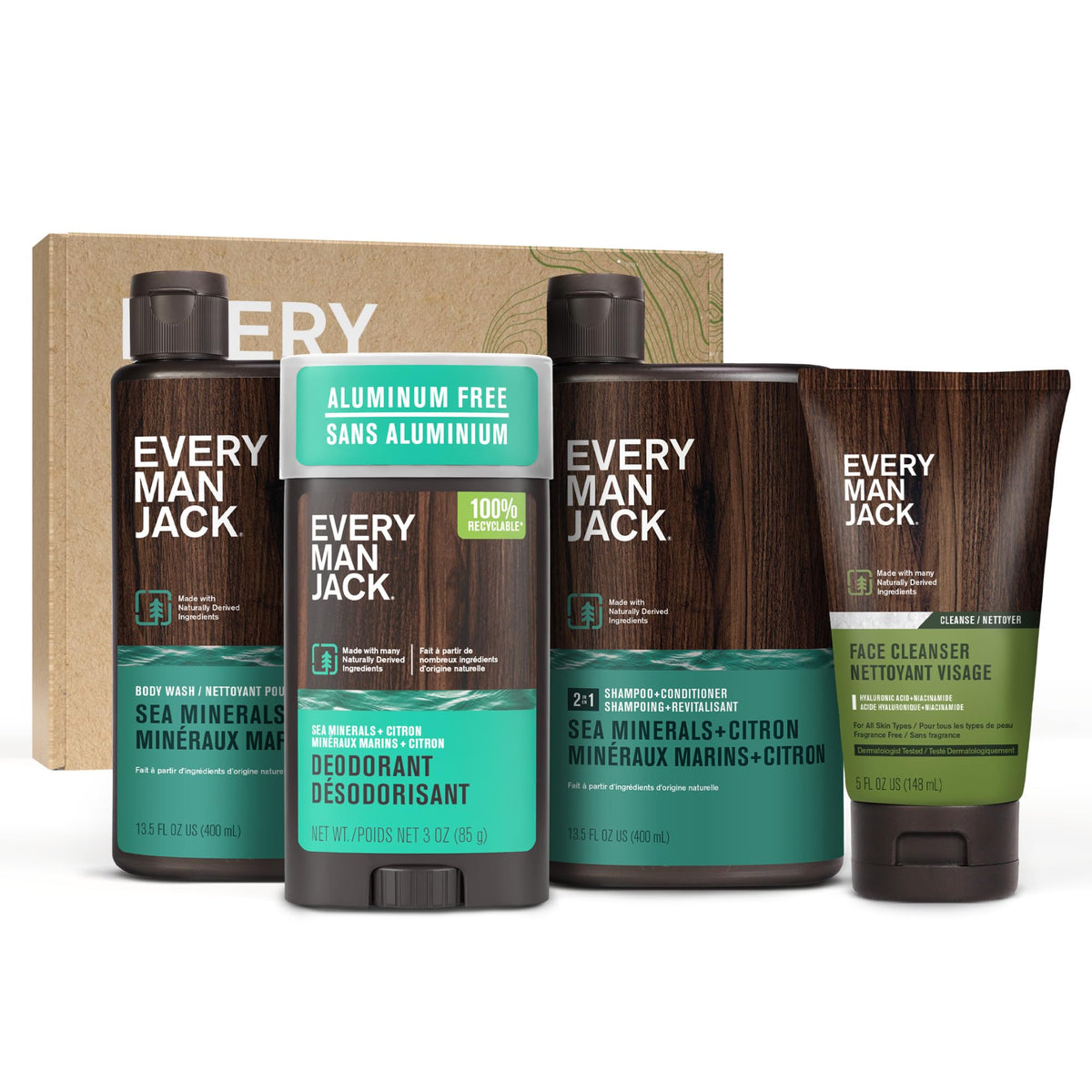 Coffret de bain Every Man Jack avec gel douche et shampooing 2-en-1