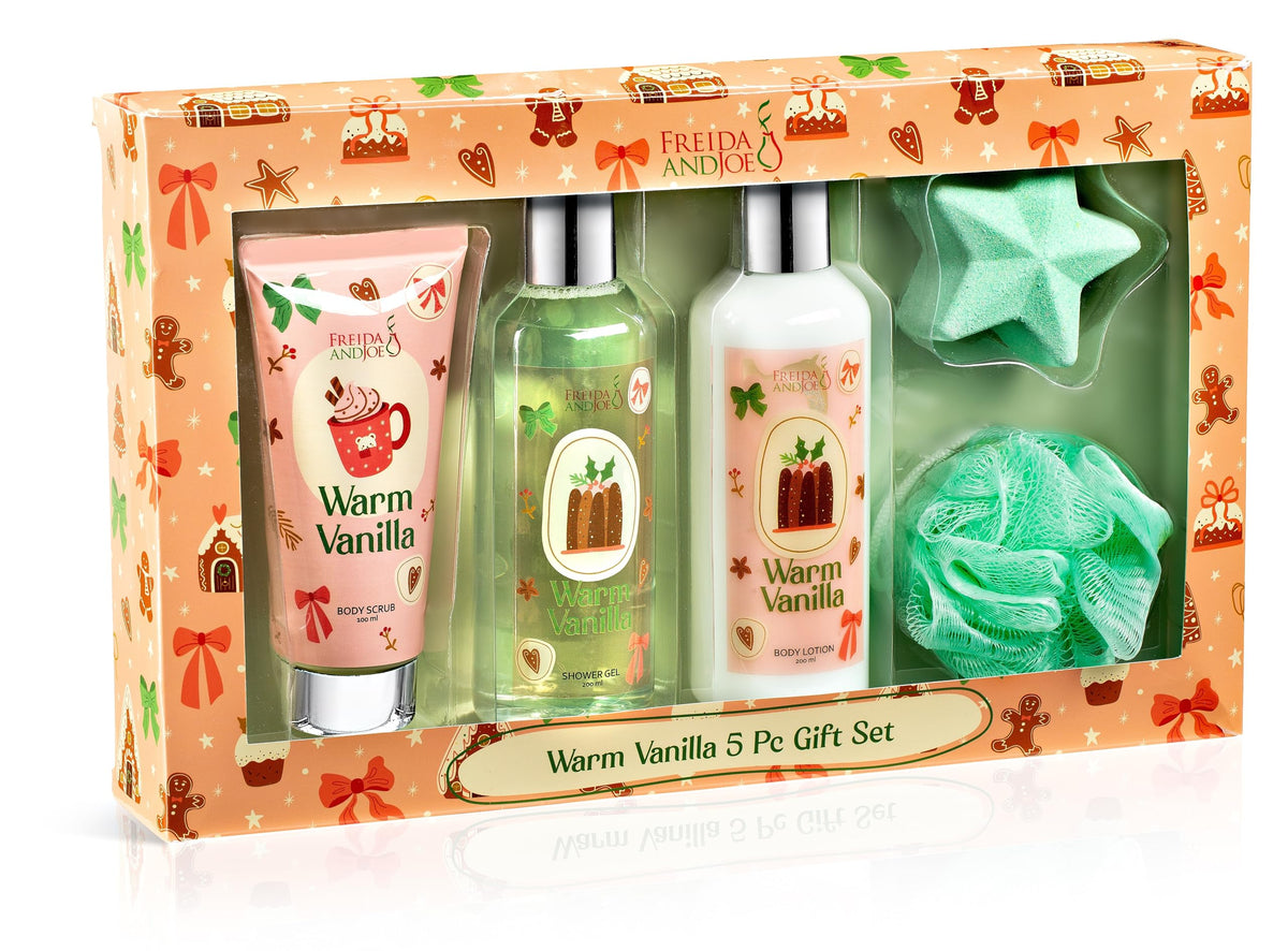Coffret de bain Freida and Joe avec gel douche et lotion vanille