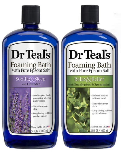 Coffret de Bain Moussant Dr Teal's avec bouteilles de lavande et eucalyptus