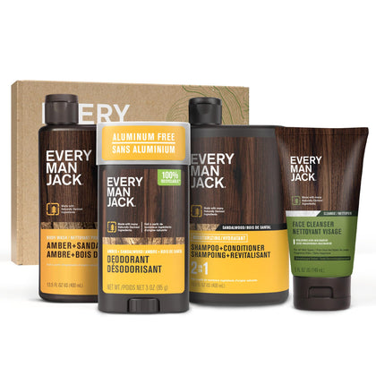 Coffret de douche Every Man Jack Ambre et Bois de Santal vue avant