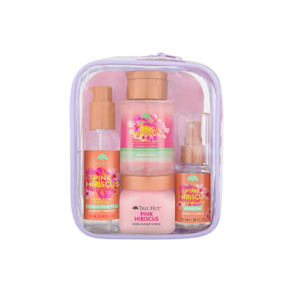 Coffret de Douche Hibiscus Rose Tree Hut vue avant avec les 4 produits