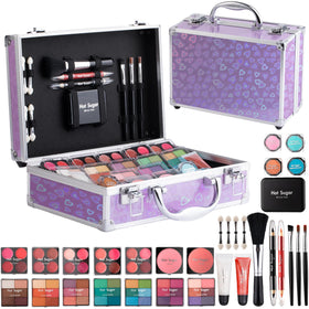Coffret de maquillage Hot Sugar Violet Love avec plusieurs mini palettes