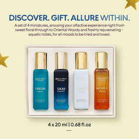 Coffret de parfum Bella Vita Luxury ouvert avec flacons visibles