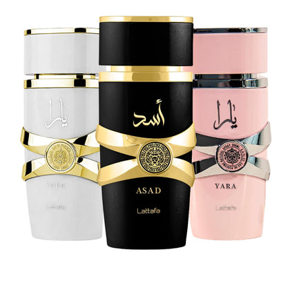 Coffret de parfum Lattafa 3 pièces vue de face