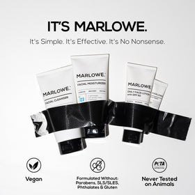 Coffret de soins MARLOWE. ouvert avec tous les produits