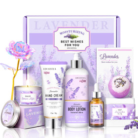 Coffret de Spa Lavande LUCOTIYA avec produits et boîte cadeau