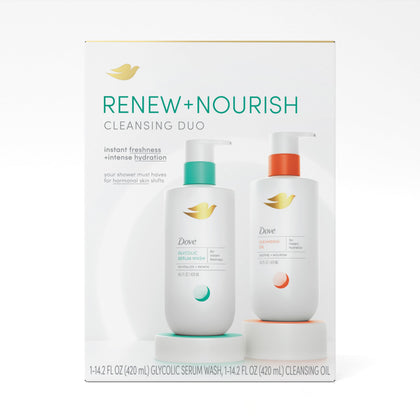 Coffret Dove contenant deux gels douche en vue de face