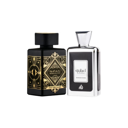 Coffret Eau de Parfum Lattafa Bade'e Al Oud et Ejaazi Intensive Silver