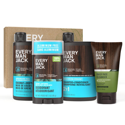 Coffret Every Man Jack Coco Driftwood avec gel douche et déodorant