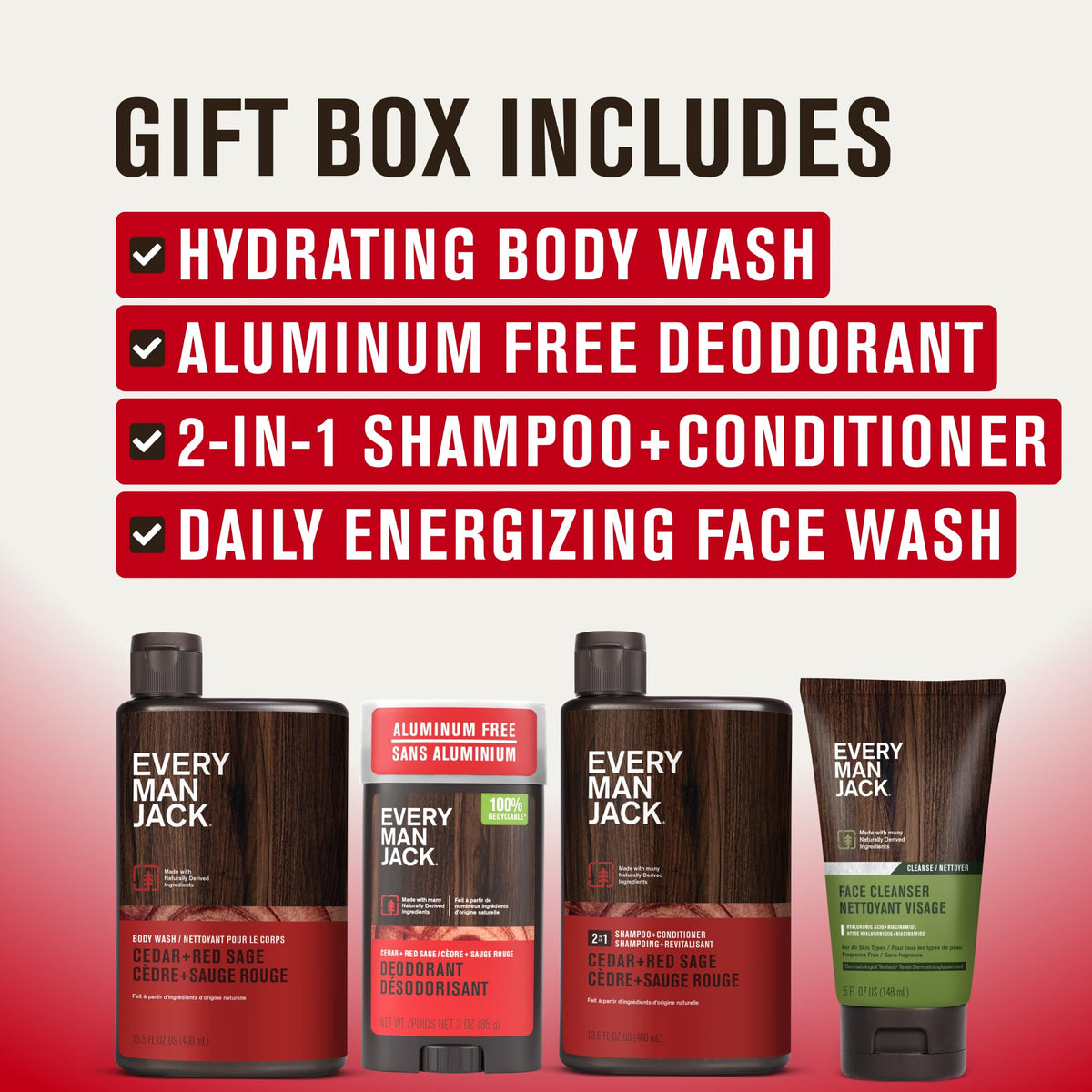 Coffret Every Man Jack comprenant un nettoyant visage et gel douche