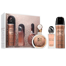 Coffret Lattafa Fakhar pour Femmes avec Eau de Parfum et accessoires