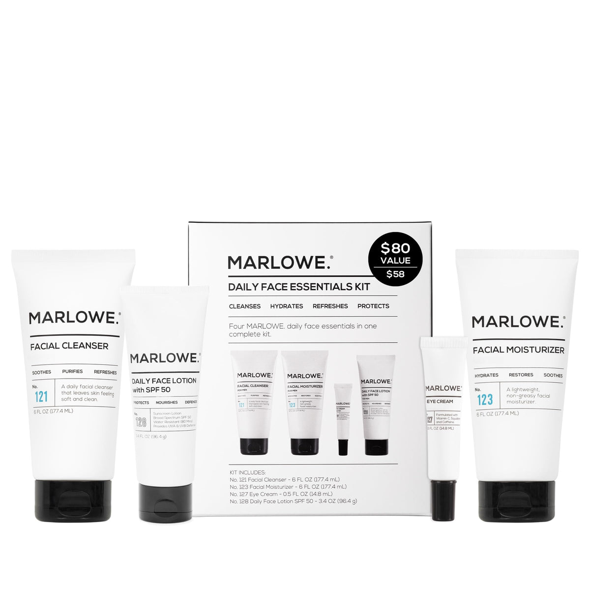 Coffret MARLOWE. soins quotidiens pour hommes vue avant