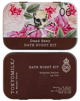 Coffret parfum TOKYOMILK Dead Sexy vue avant avec boîte en métal
